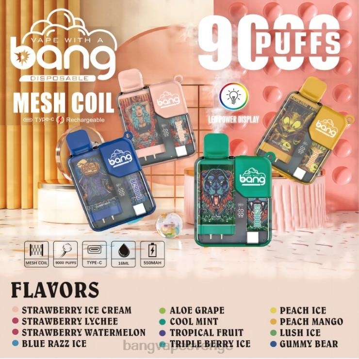 Bang Vape Sverige - Bang Vape Box BC9000 förfylld 16ml disponibel V4FN06