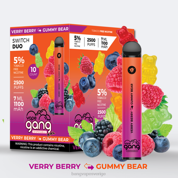 Bang Disposable Vape - Vape Gang Switch Duo 2 smaker (kartong med 10 st) passionsfrukt - guava is V4FN044