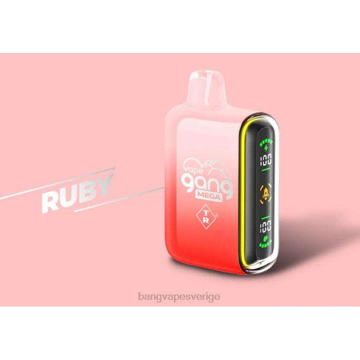 Bang Vape Sverige - Vape Gang MEGA 20 000 puffar engångsvape (förpackning med 5) rubin V4FN058