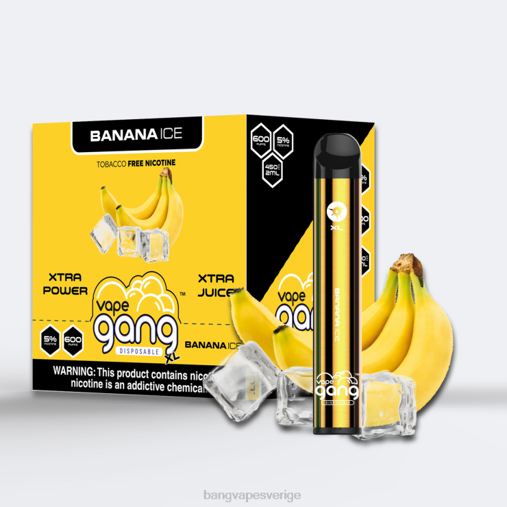 Vape Gang Sverige - Vape Gang XL engångsvapor 600 puffar (kartong med 10) bananis V4FN063